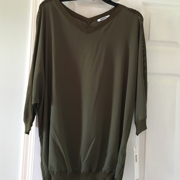 DKNYC olive green shirt