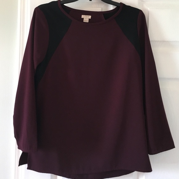 Maroon and black j crew blouse