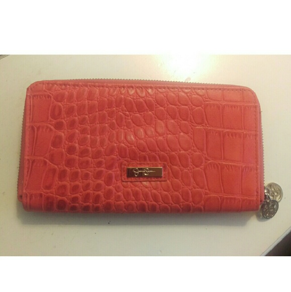 Jessica Simpson Pink Croc Wallet