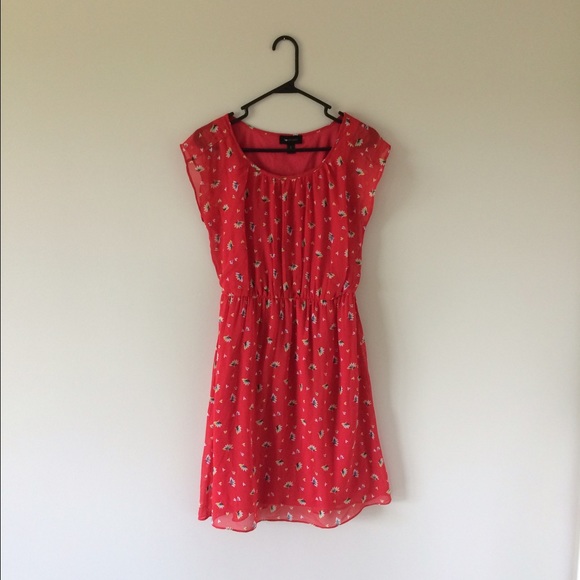 Red and Yellow Floral Dress - Picture 2 of 4