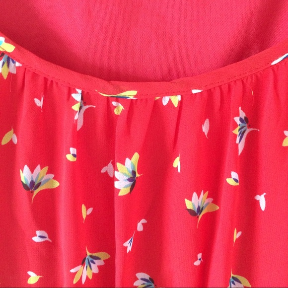 Red and Yellow Floral Dress - Picture 3 of 4