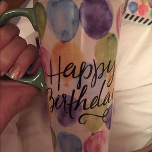 Happy birthday ceramic mug.