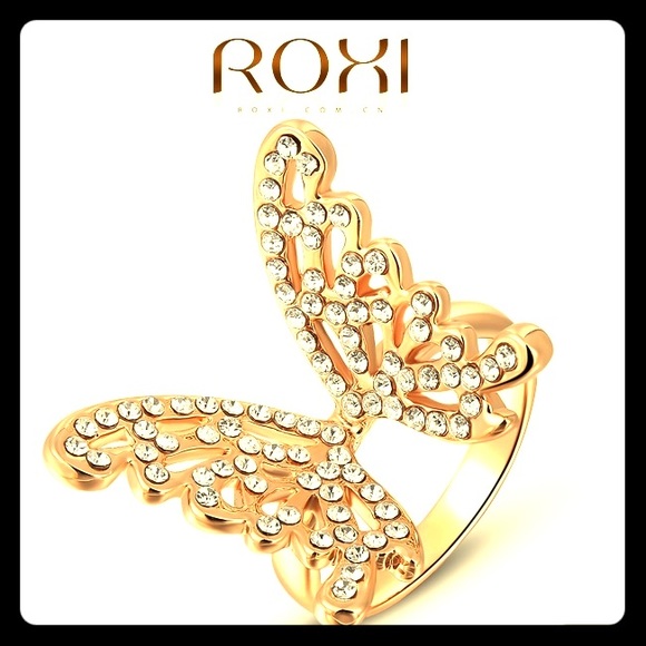 Gold dipped over sterling butterfly ring