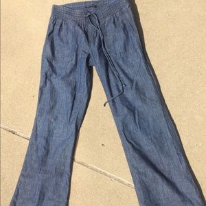 Lucky brand, chambray, wide leg, draw string pants