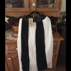 Black and white pleated skirt