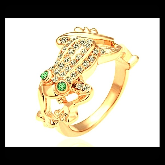 Gold over silver Frog ring
