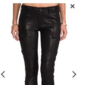 J Brand Black Leather Super Skinny Pants
