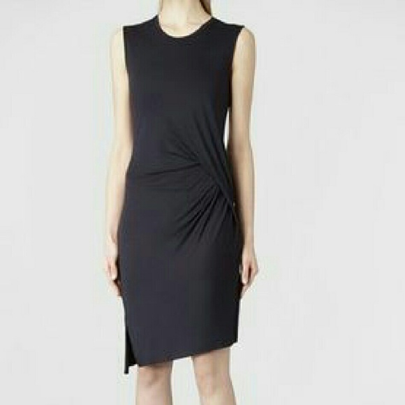 All Saints draped black dress