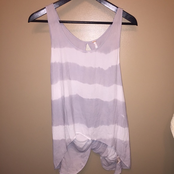 Light Gray and White Free People Tank
