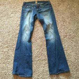 Size 30 low rise True Religion flared jeans.