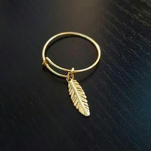 Alex and Ani Feather Ring 14k Gold Providence