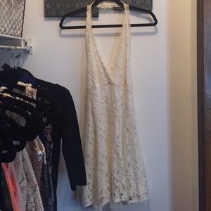 Urban Outfitters White Lace Halter Dress