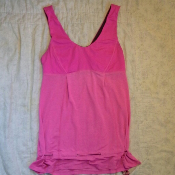 Lululemon pink tank with draw string at waist