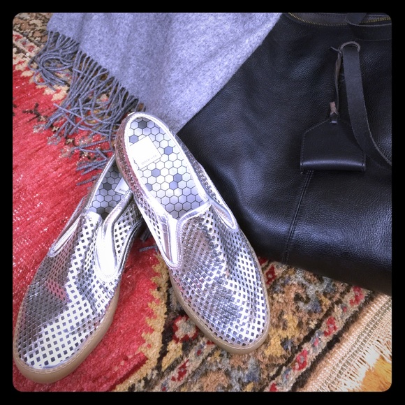 Silver DV Dolce Vita perforated Slip-ons