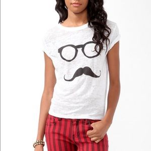 Forever 21 Smart Mustache Burnout Tee 💖