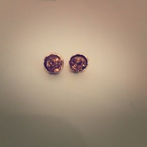 Loft gold druzy (drusy) stud earring