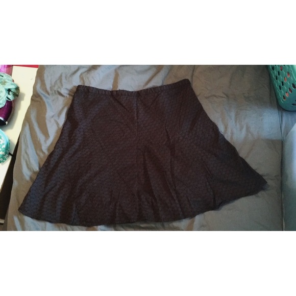 Chocolate Brown Eyelet A-Line Skirt