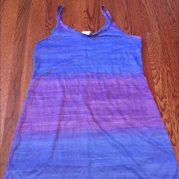 Purple and blue bathing suit cover up