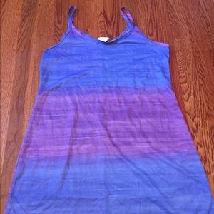Purple and blue bathing suit cover up