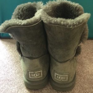 Grey Swarovski short uggs
