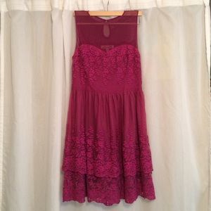 Francesca's Cranberry Lace Dress
