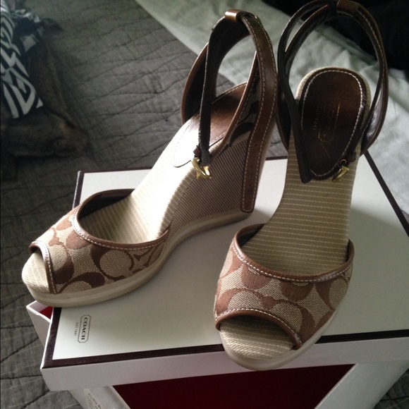 Coach wedges with ankle straps