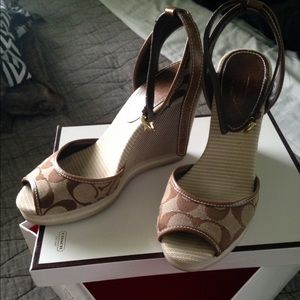Coach wedges with ankle straps