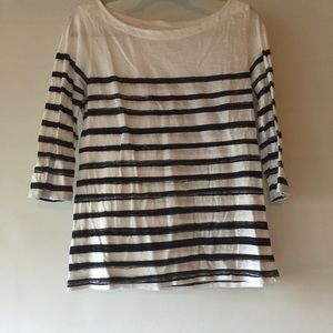 Navy Stripe Boat Neck Tee