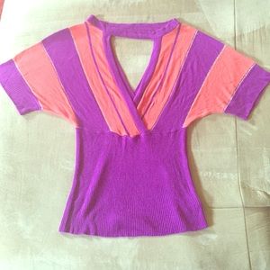 Baby Phat Color Block Short Sleeved Sweater