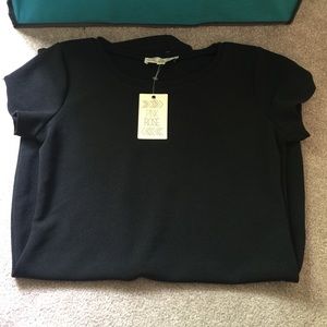 Pink Rose black fitted dress