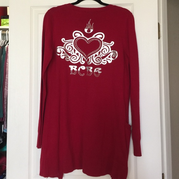 Cardigan BCBG MAX AZRIA - Taille M - Couleur Oatmeal Avec Motifs Multicolores - Occasion Très Bon état
