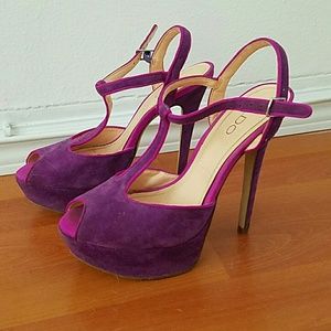 Purple Aldo Platforms Heels