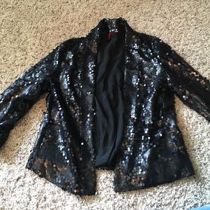 Black sequins blazer.