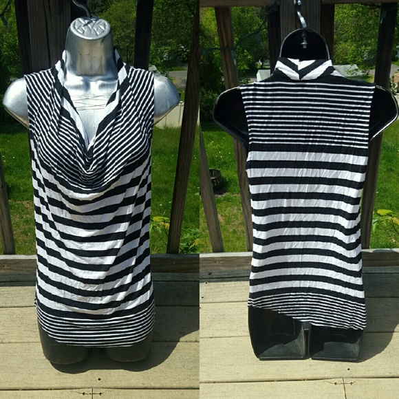 Striped sleeveless blouse