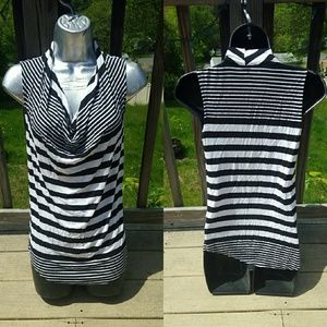 Striped sleeveless blouse