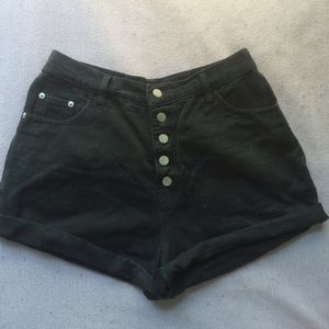Vintage High Waisted Shorts Black