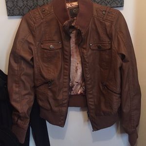 Leather brown jacket