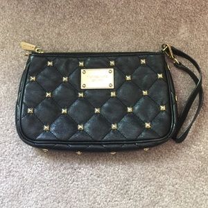 Micheal Kors black studded wristlet