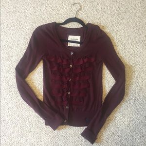 A&F maroon cardigan