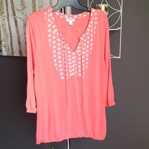🛍FINAL PRICE!!🛍 Coral bohemian peasant top!