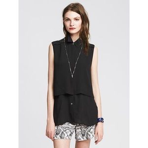 NWT Banana Republic black layered top