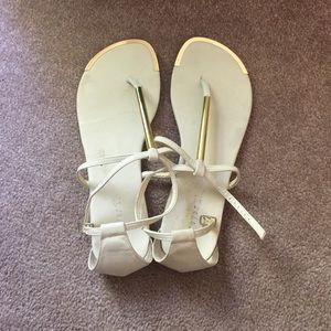 Forever 21 white and gold sandals