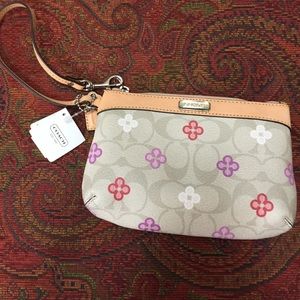 Coach floral wristlet