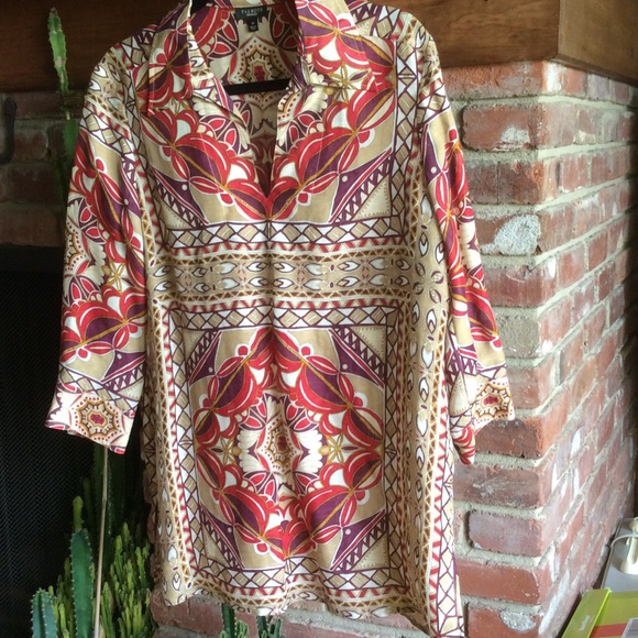 Talbots geometric pattern shirt