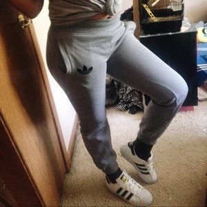 Gray adidas joggers size small