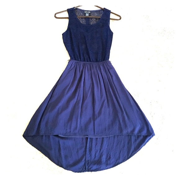 Wet Seal Navy Blue High Low Dress - Picture 1 of 2