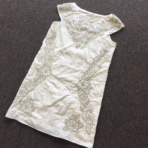 Light beige embroidered and beaded dress