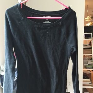 Black thermal long sleeve tee
