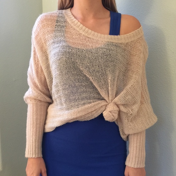 Light knit off the shoulder sweater