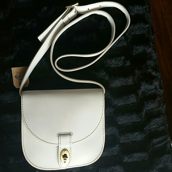White Fossil cross bag